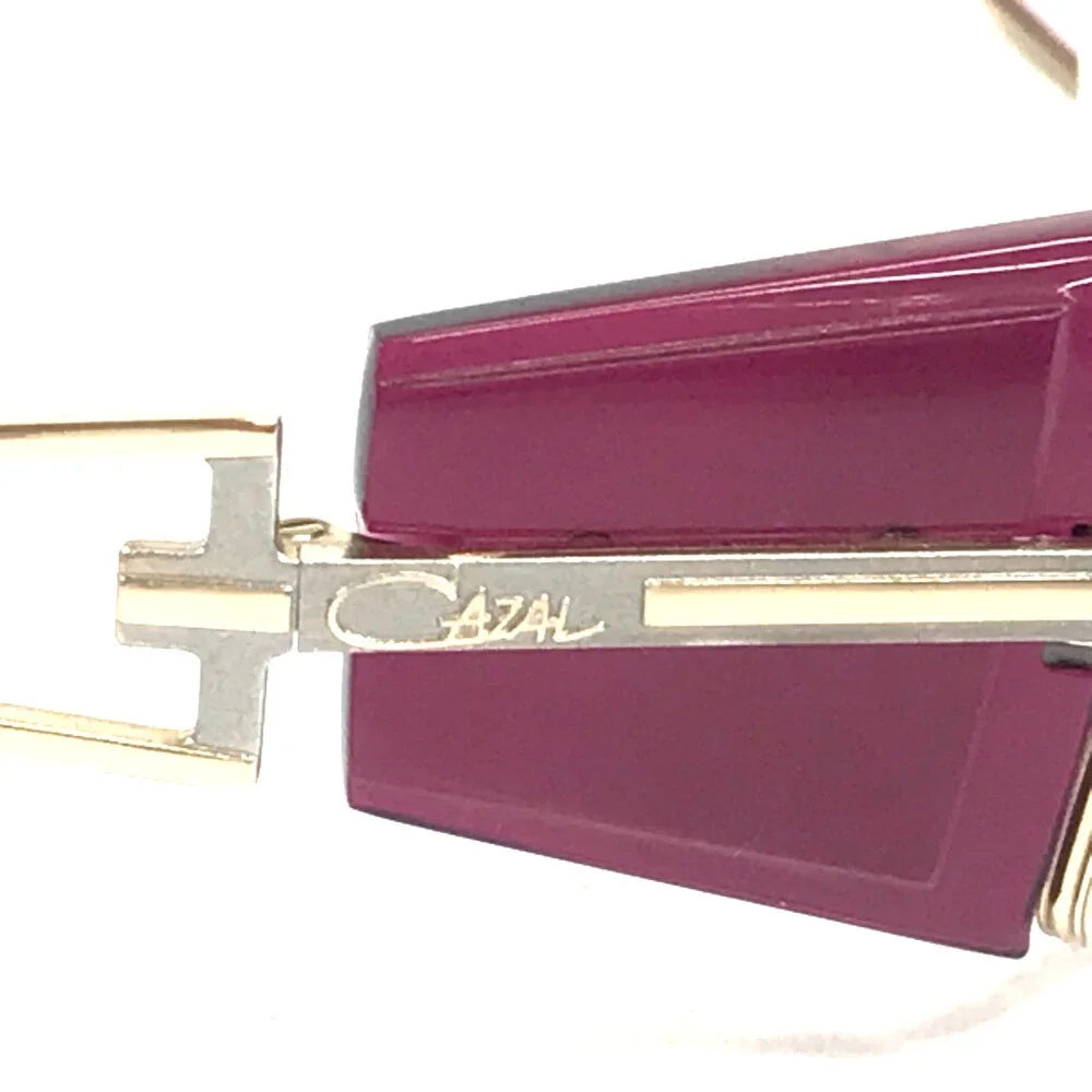 Cazal Sunglasses MOD.966 COL.963 Purple Gold Rectangle Frames with Purple Lenses